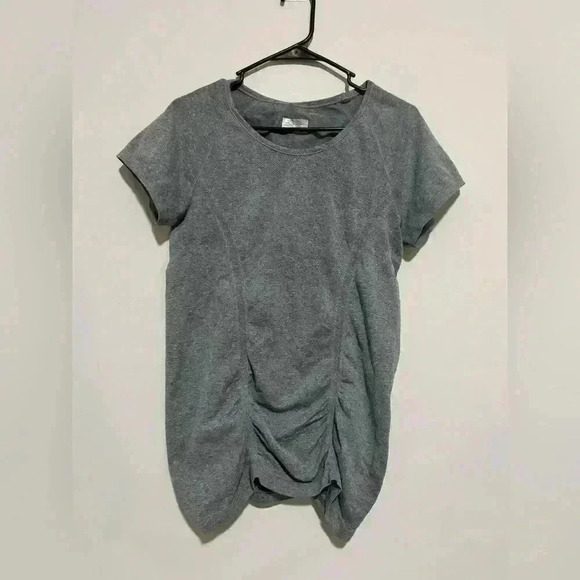 Athleta Women's Fast Track Workout Tee Gray Size Large Short Sleeve - Picture 4 of 4